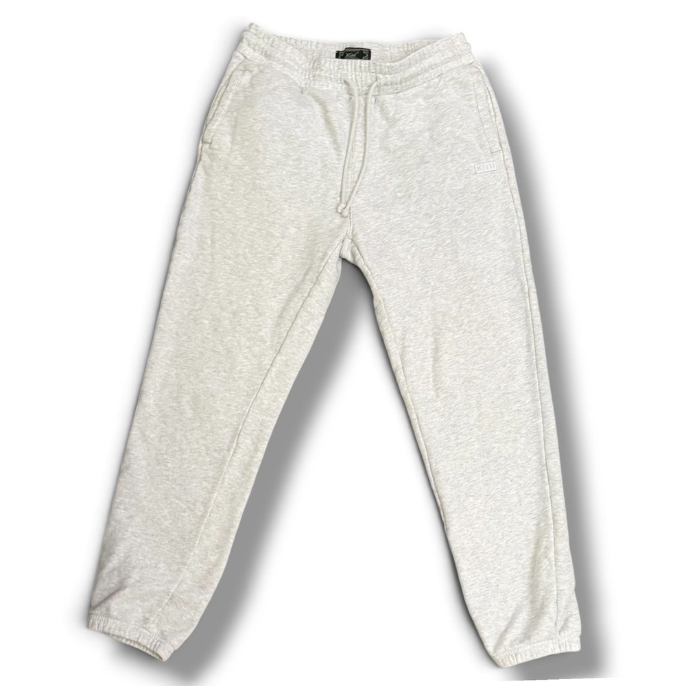 Kith Sweatpants Joggers Mens Small Light Grey Heather Cotton Fleece Streetwear